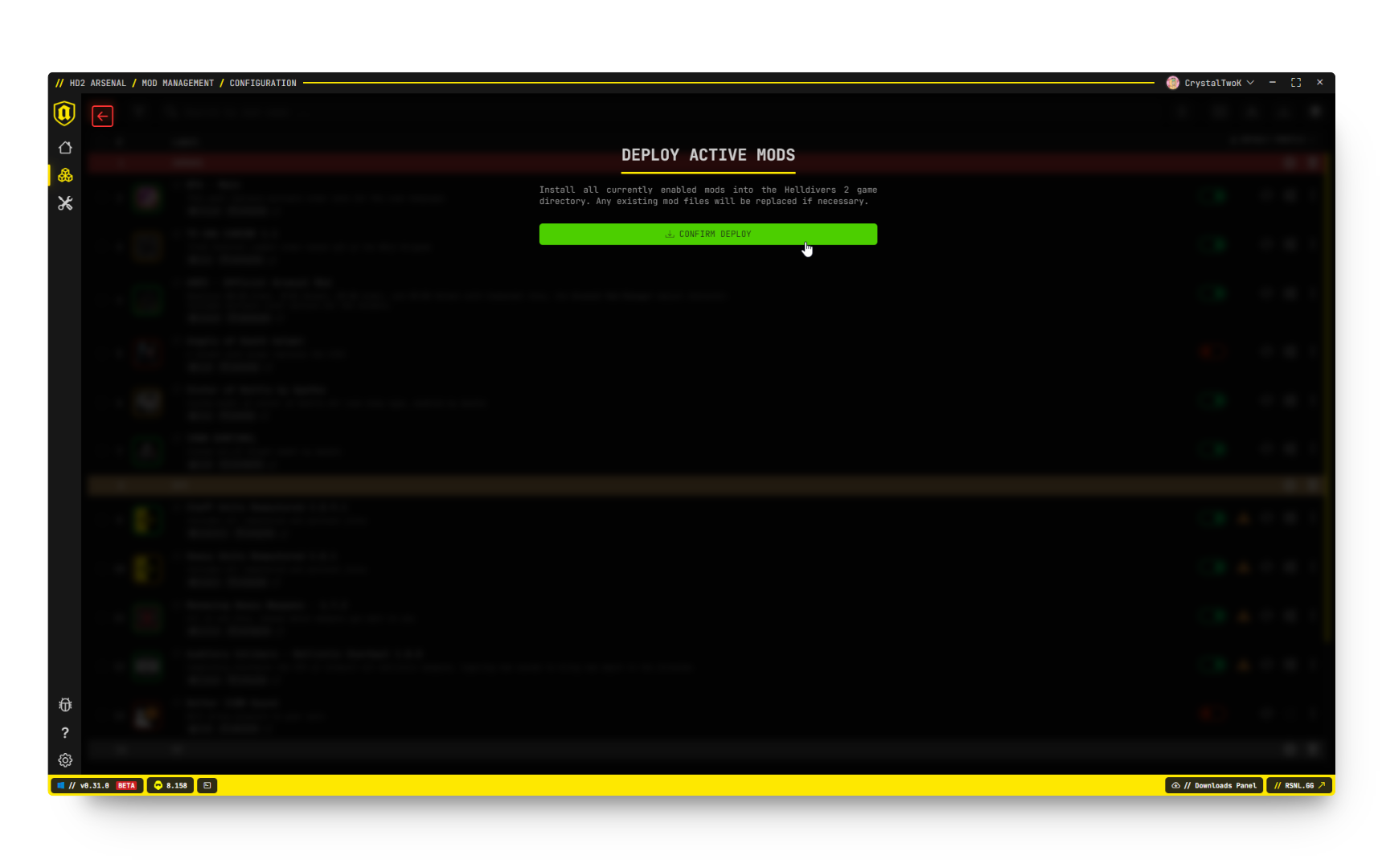 Arsenal Deploy Button