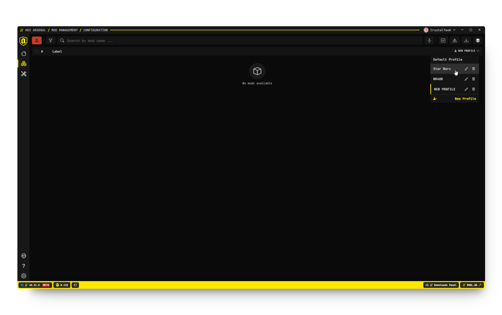 Arsenal Profile Dropdown